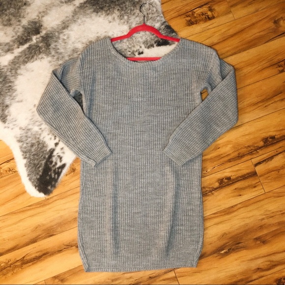 Missguided Grey Off The Shoulder Knit Dress - Picture 2 of 4